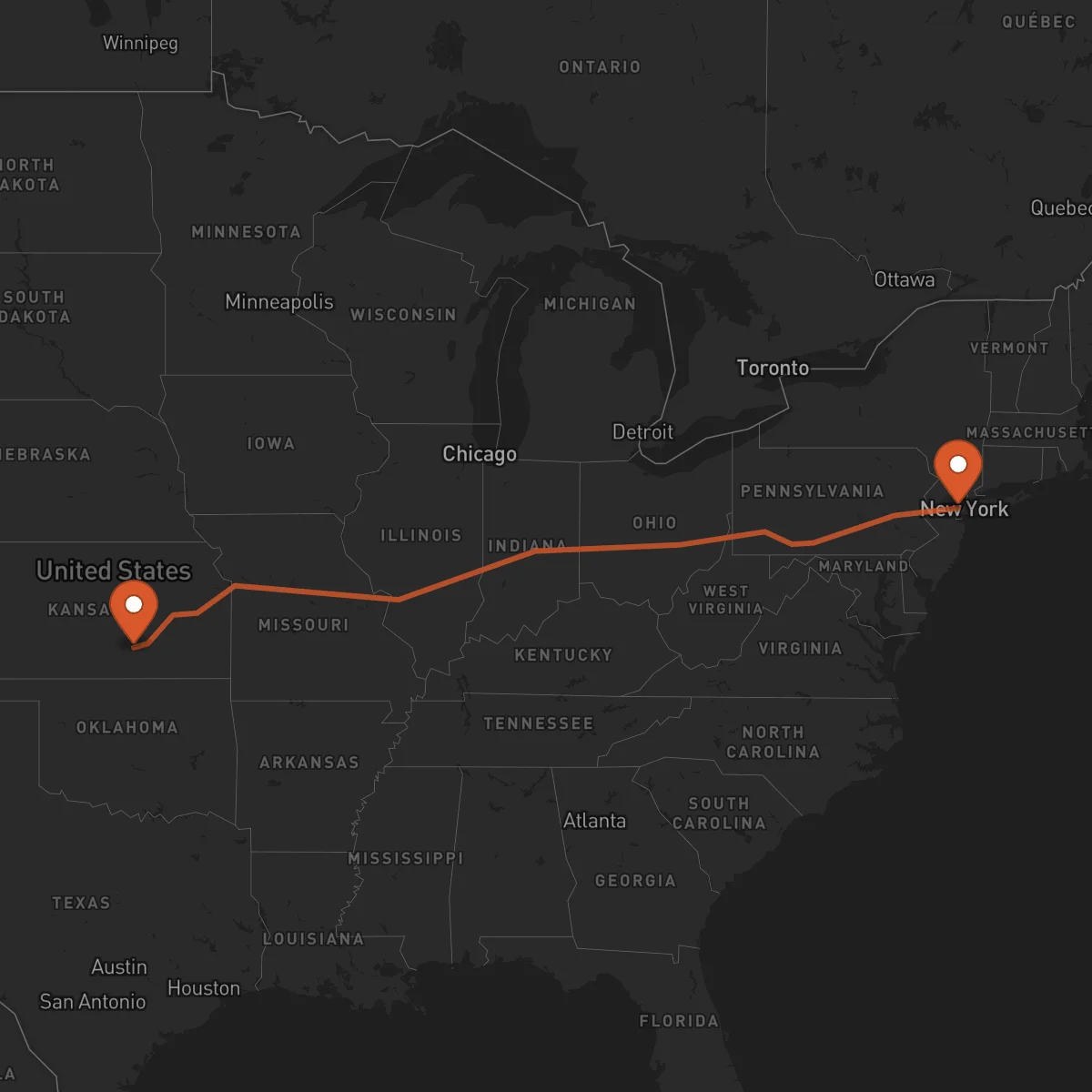 Ruta Wichita - Newark