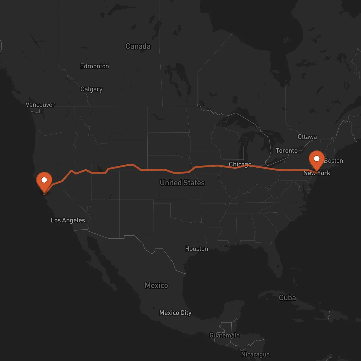 Ruta Nueva York - San Francisco