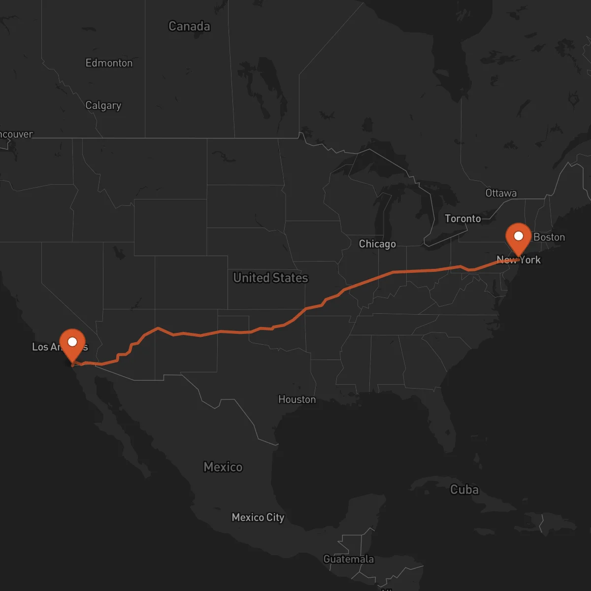 Ruta New York - Tijuana