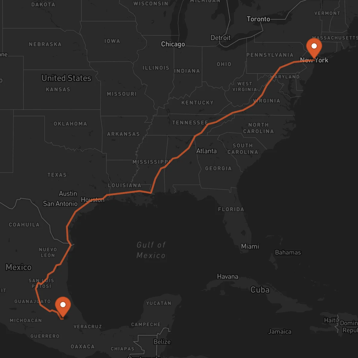 Ruta Tlaxcala de Xicohténcatl - Nueva York