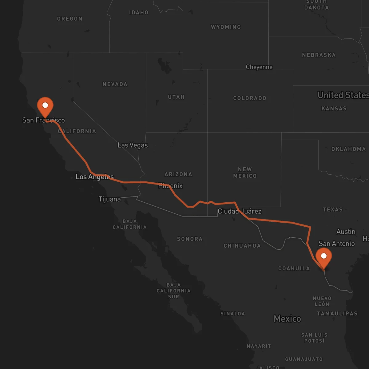 Ruta Oakland - Nuevo Laredo