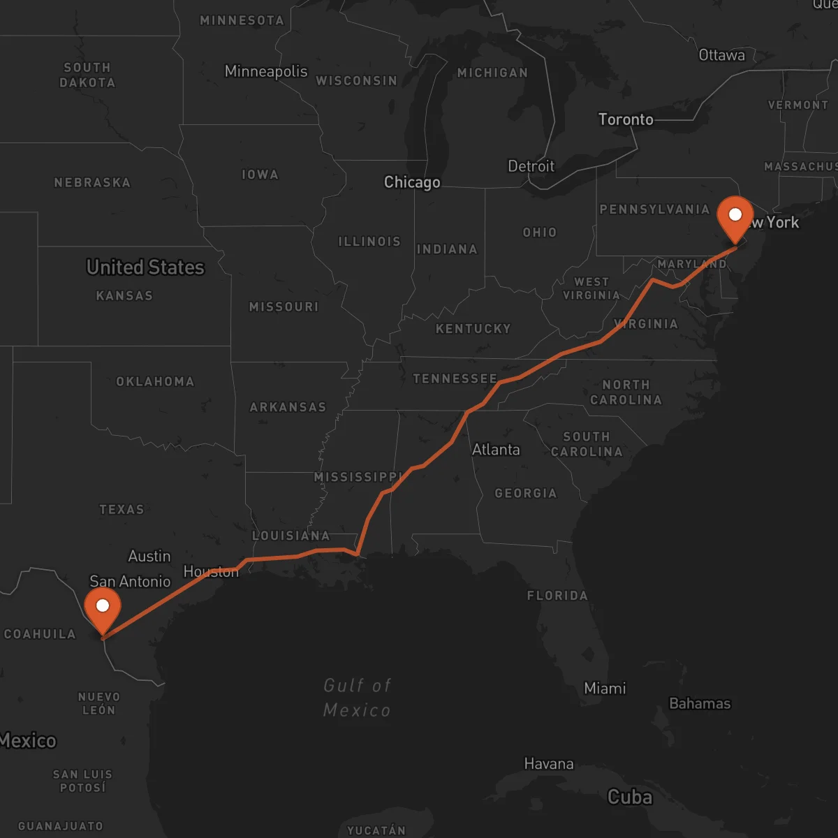 Ruta Nuevo Laredo - Philadelphia