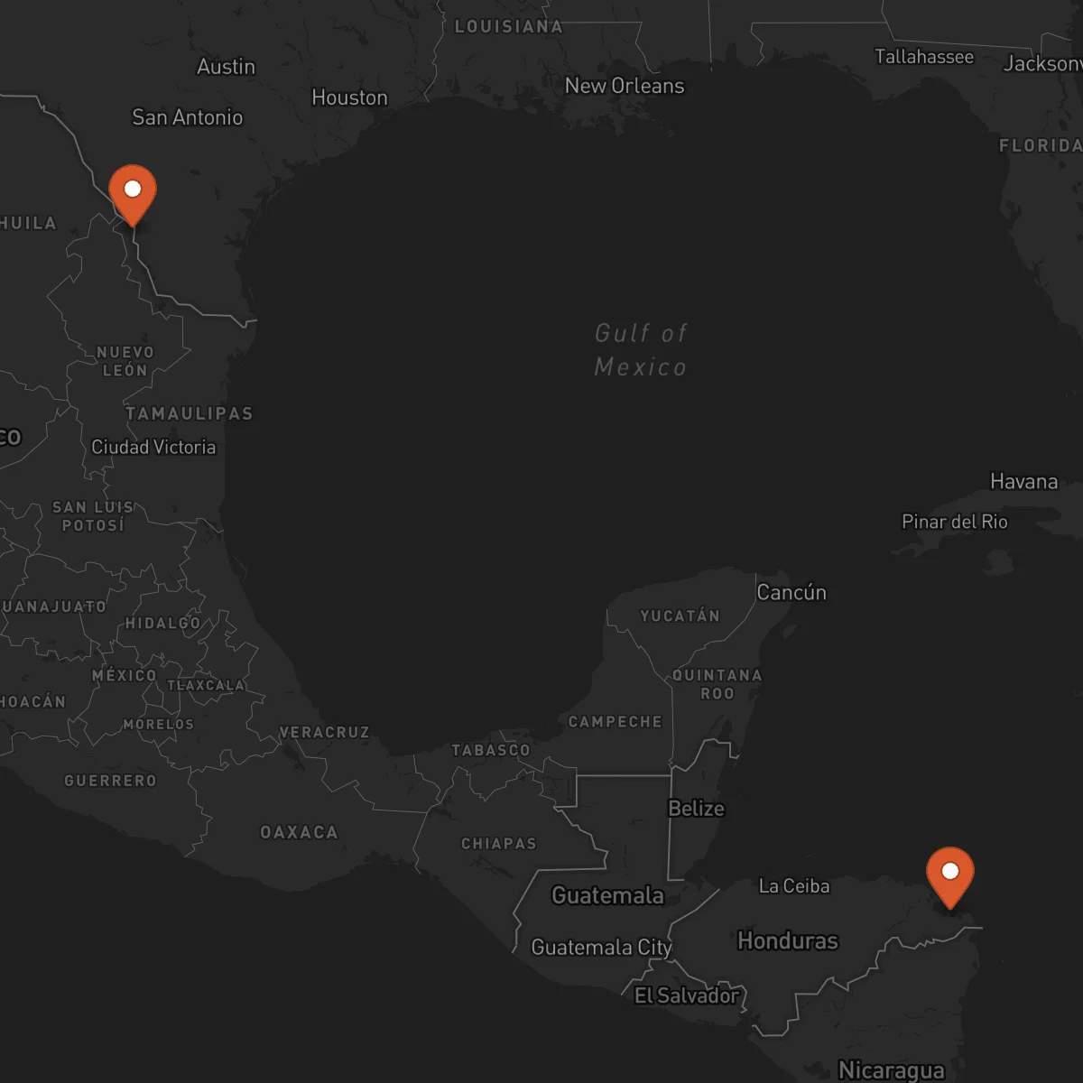 Ruta Puerto Lempira - Nuevo Laredo