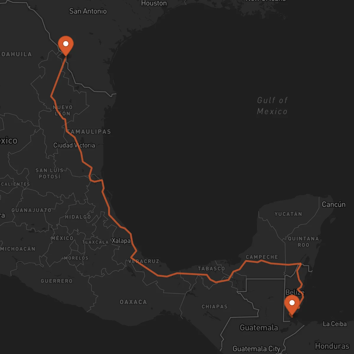 Ruta Nuevo Laredo - Punta Gorda
