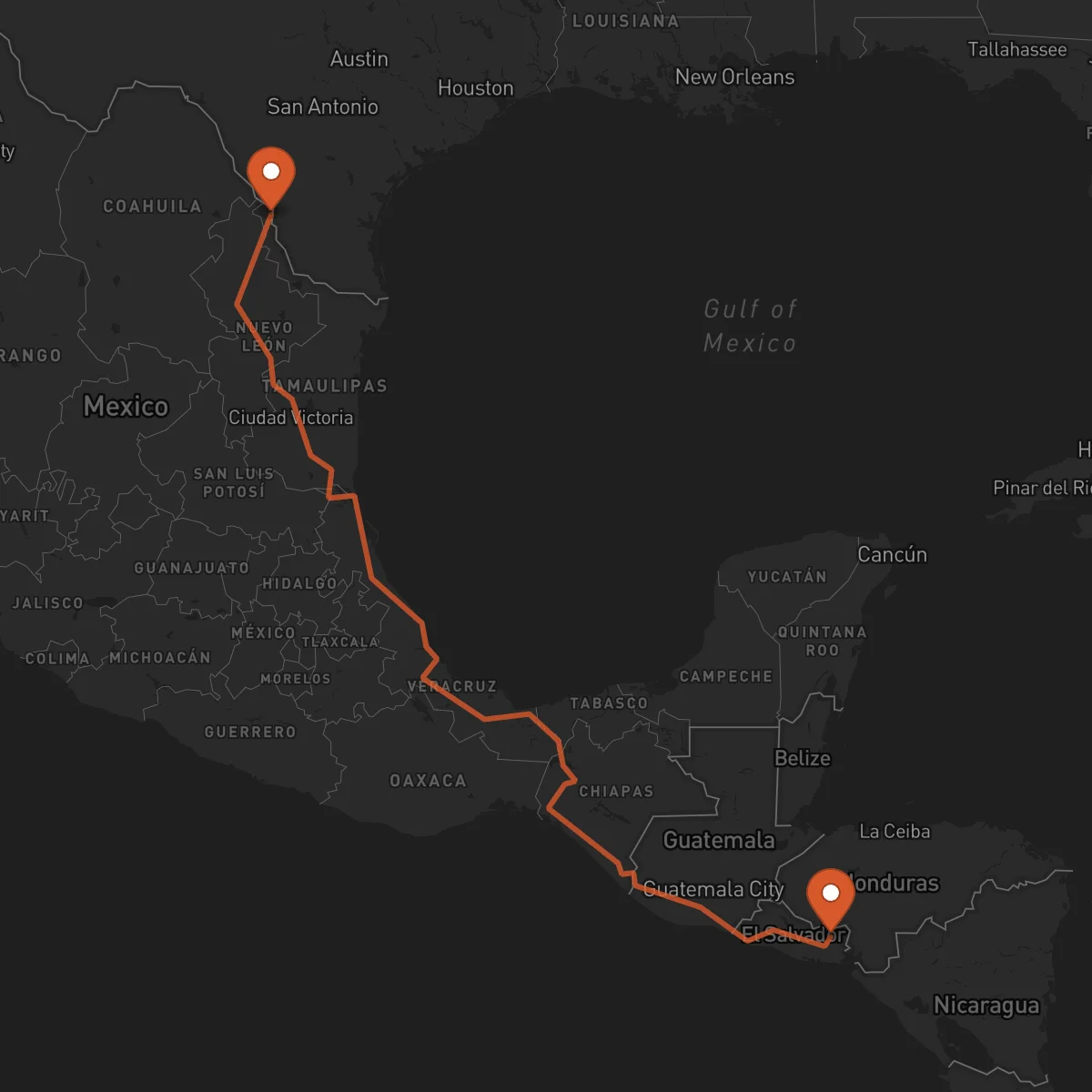 Ruta Nuevo Laredo - San Francisco Gotera