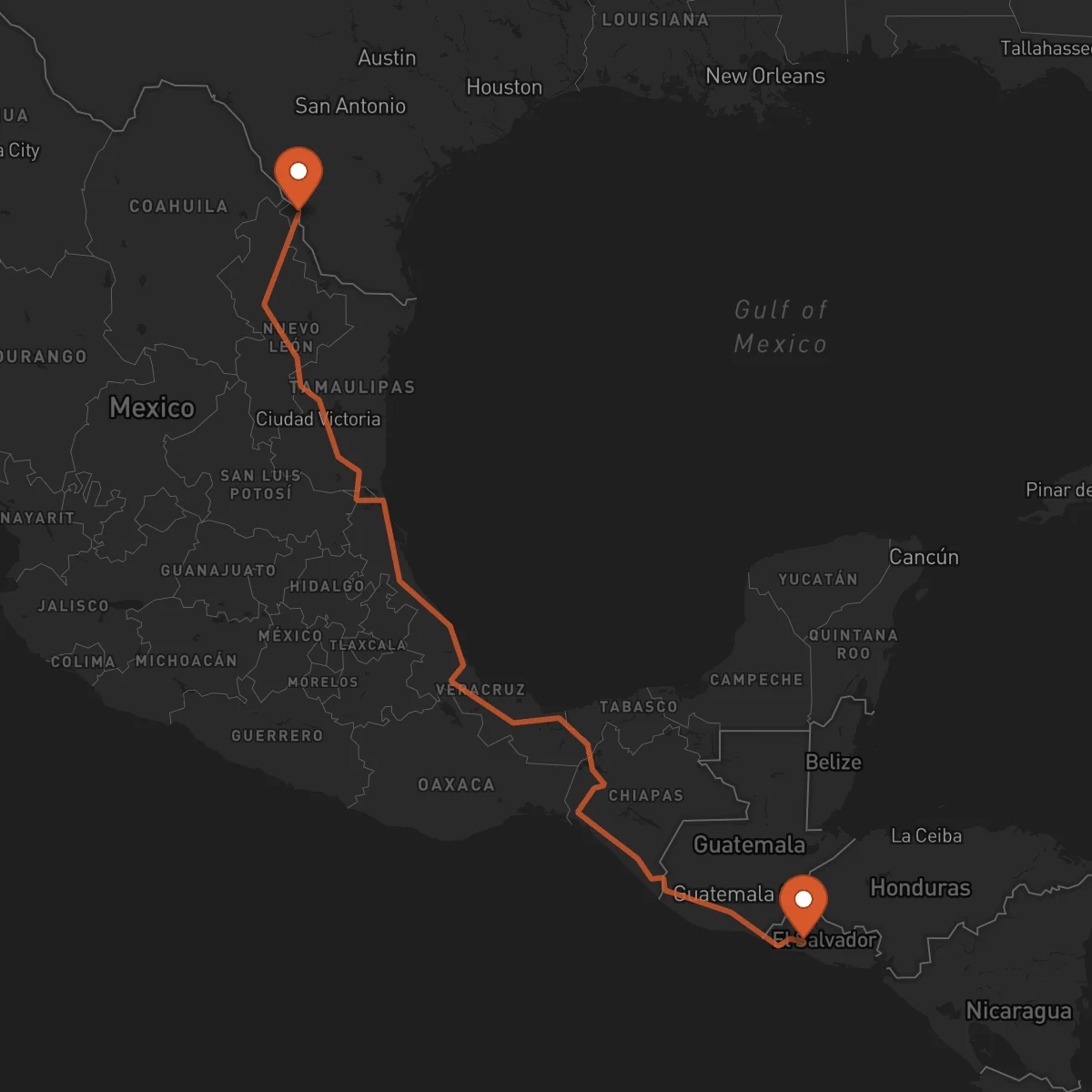 Ruta Nuevo Laredo - Santa Tecla
