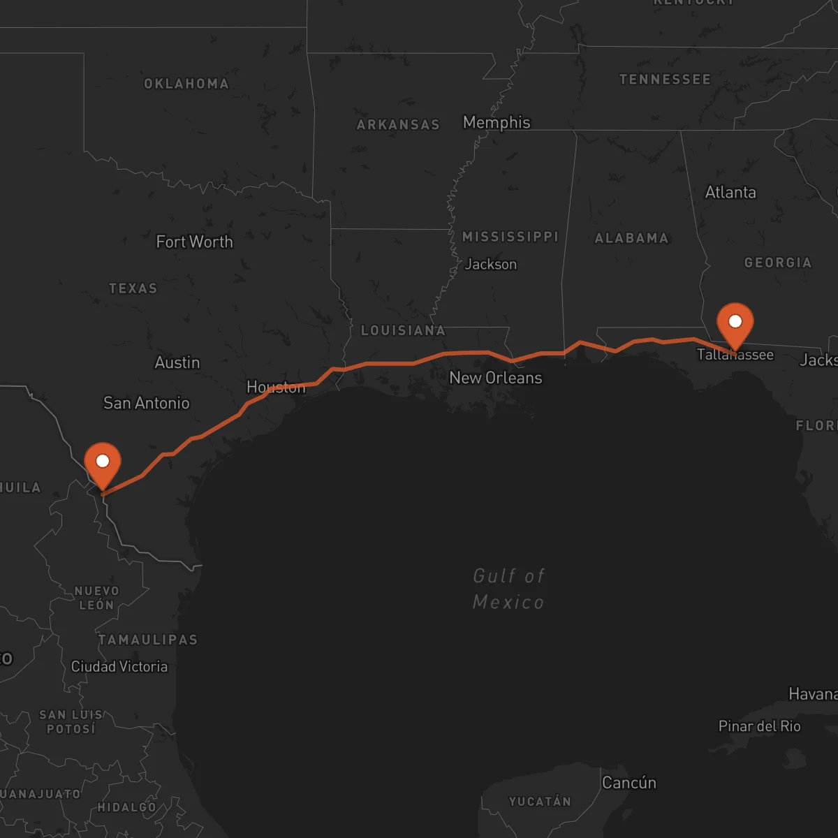 Ruta Tallahassee - Nuevo Laredo