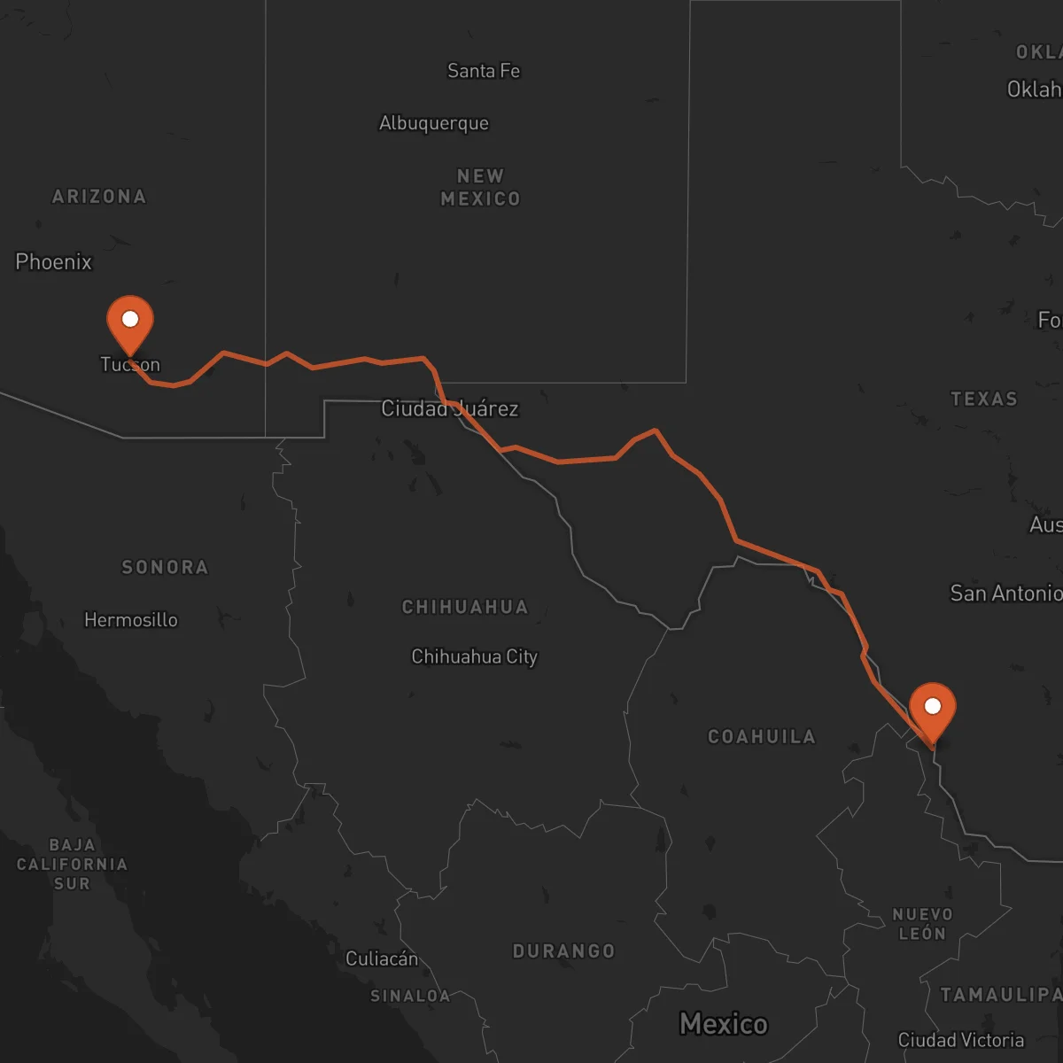 Ruta Tucson - Nuevo Laredo