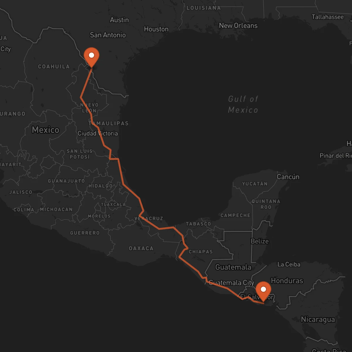 Ruta Nuevo Laredo - Usulután