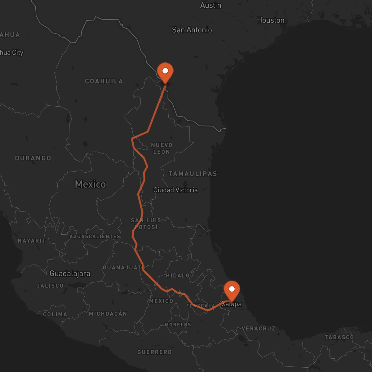 Ruta Nuevo Laredo - Xalapa