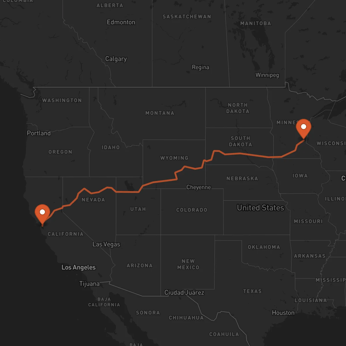 Ruta Oakland - Saint Paul
