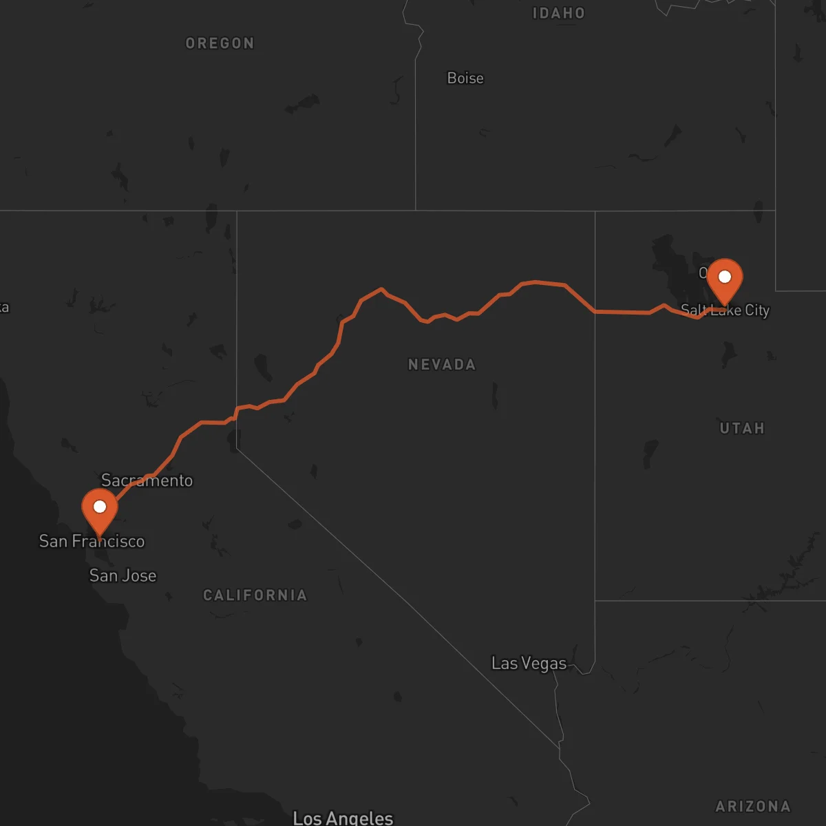 Ruta Oakland - Salt Lake City