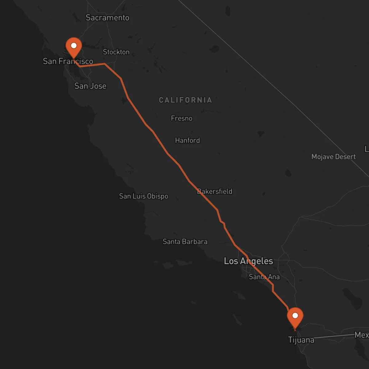 Ruta San Diego - Oakland