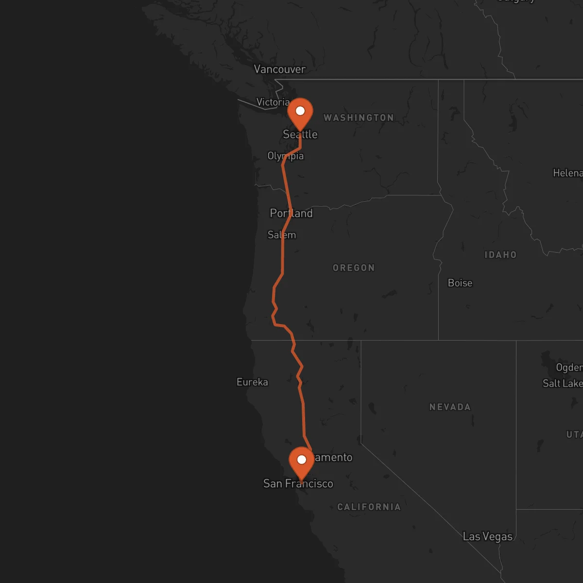 Ruta Oakland - Seattle