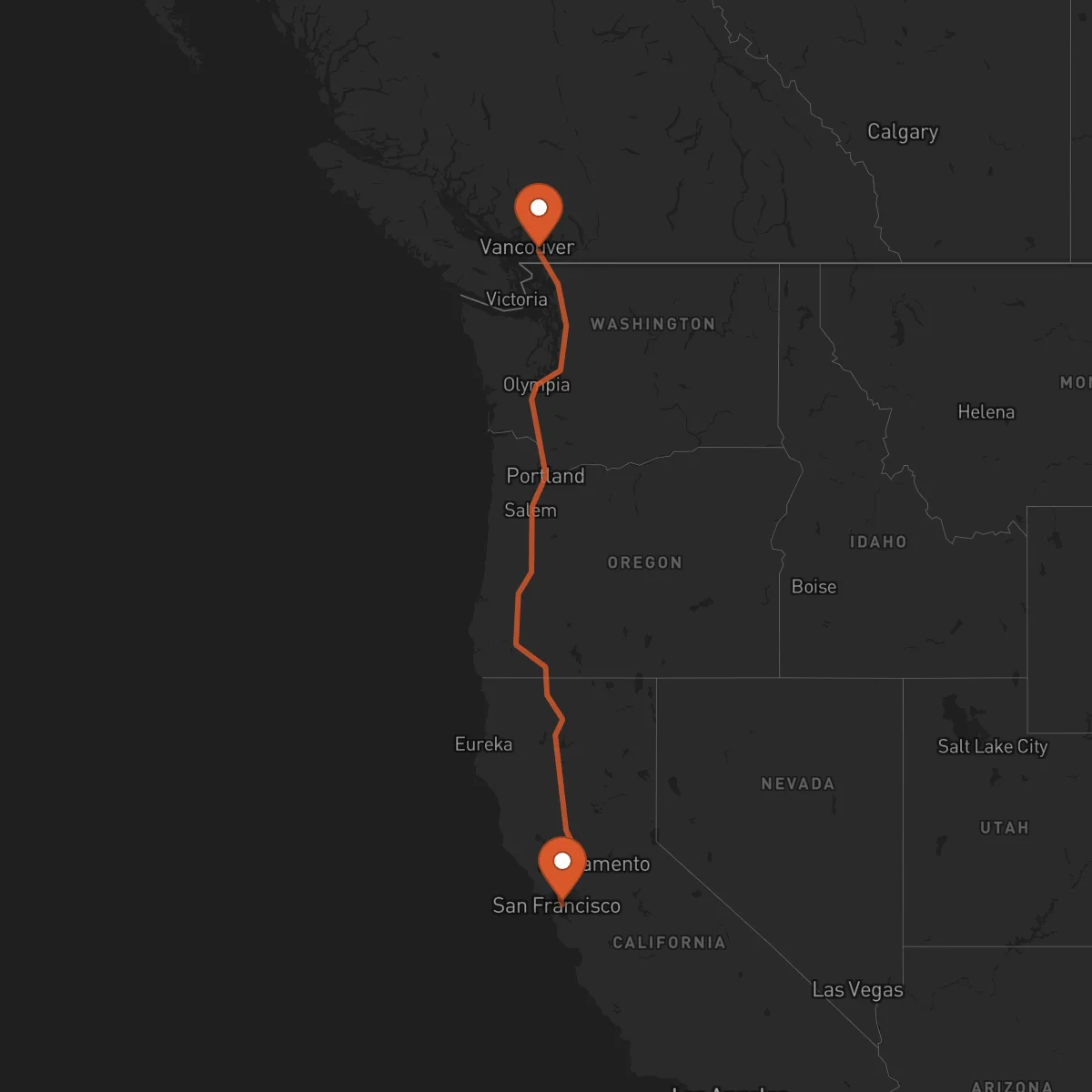 Ruta Oakland - Surrey