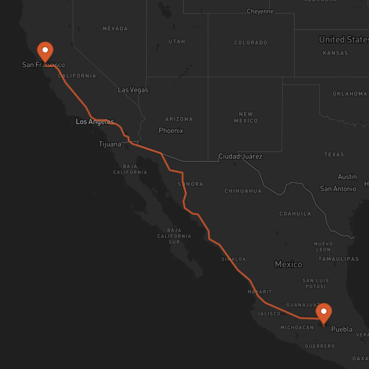 Ruta Toluca - Oakland