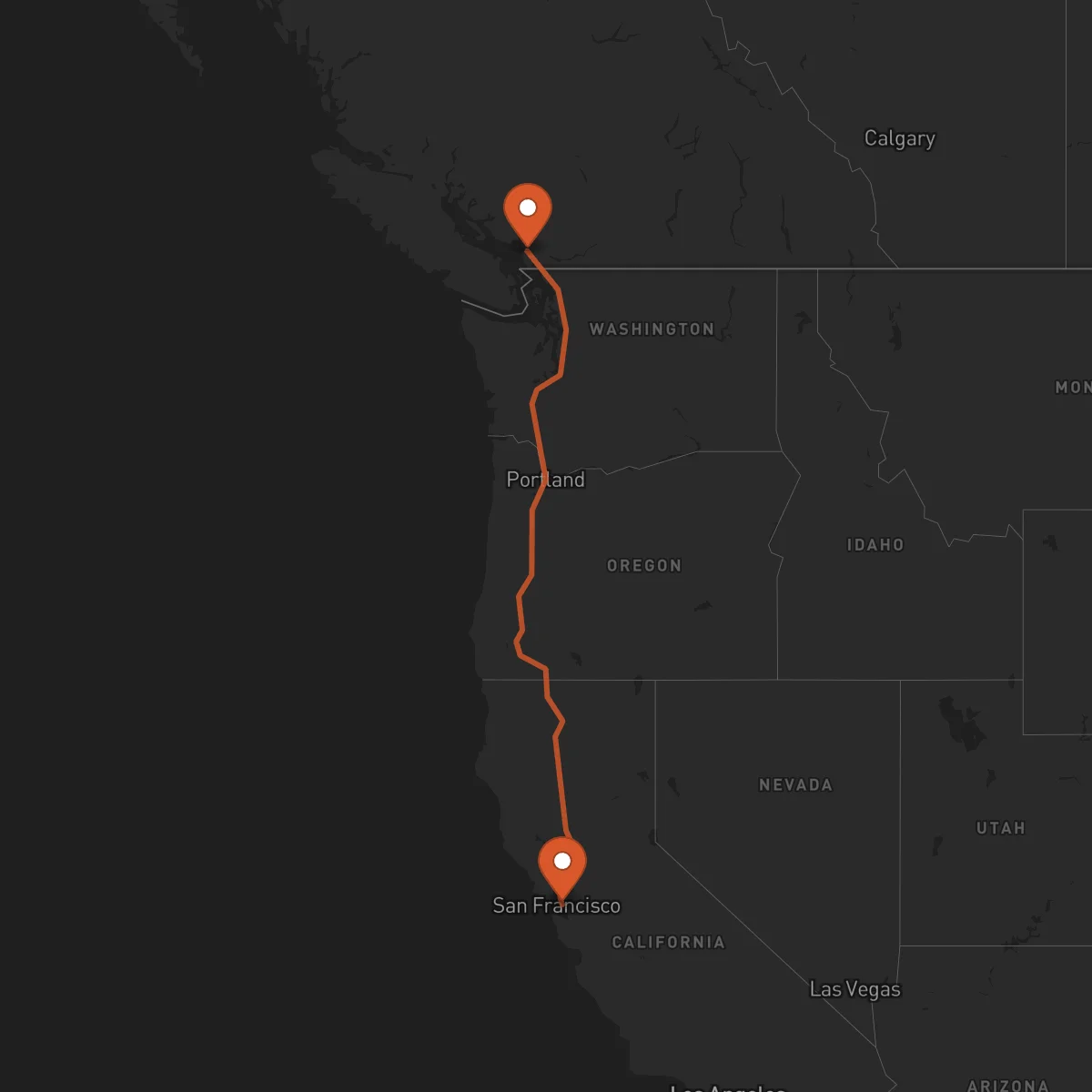 Ruta Oakland - Vancouver