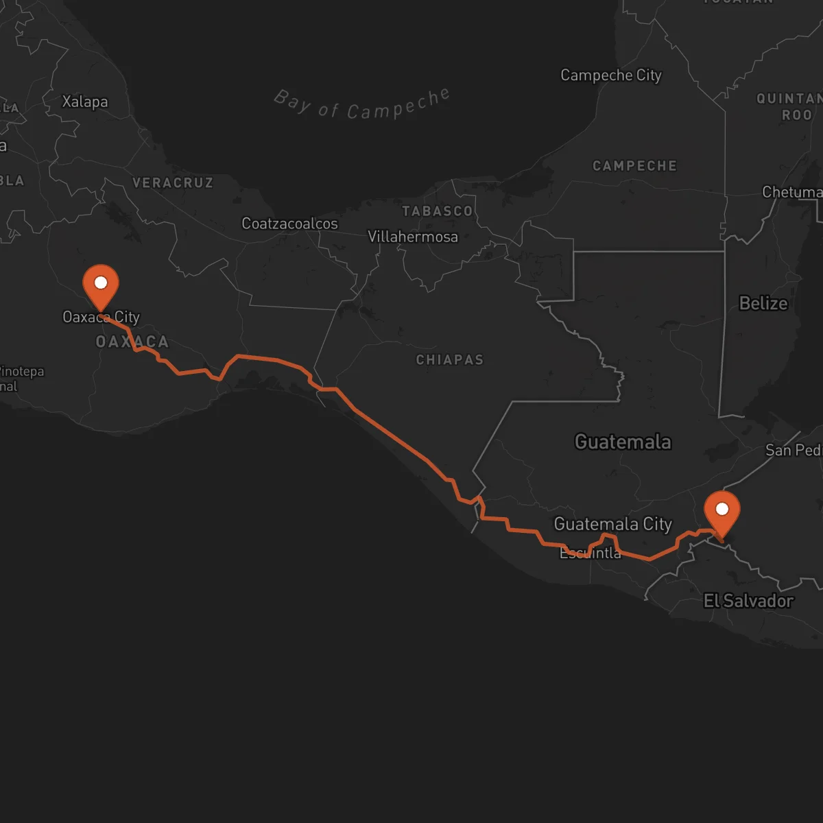 Ruta Ocotepeque - Oaxaca de Juárez