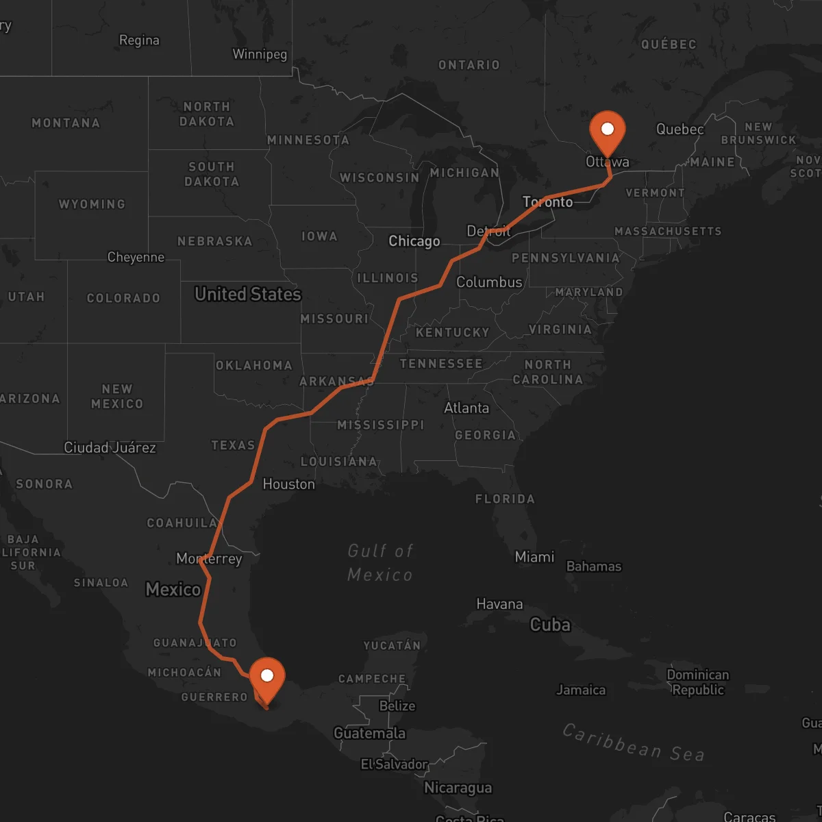 Ruta Ottawa - Oaxaca de Juárez