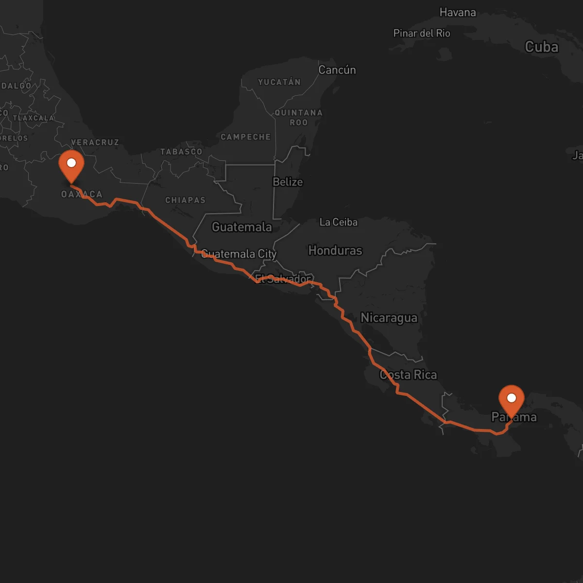 Ruta Penonomé - Oaxaca de Juárez