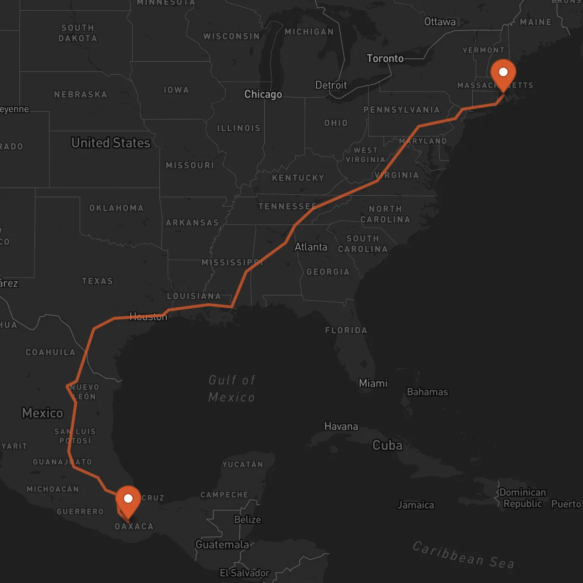 Ruta Providence - Oaxaca de Juárez