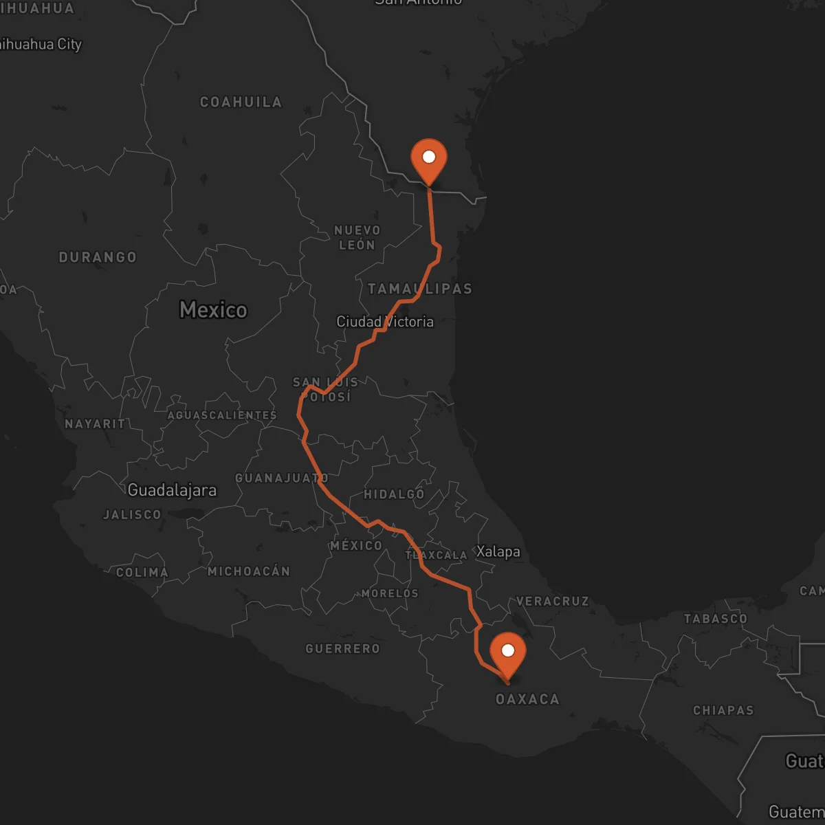 Ruta Reynosa - Oaxaca de Juárez