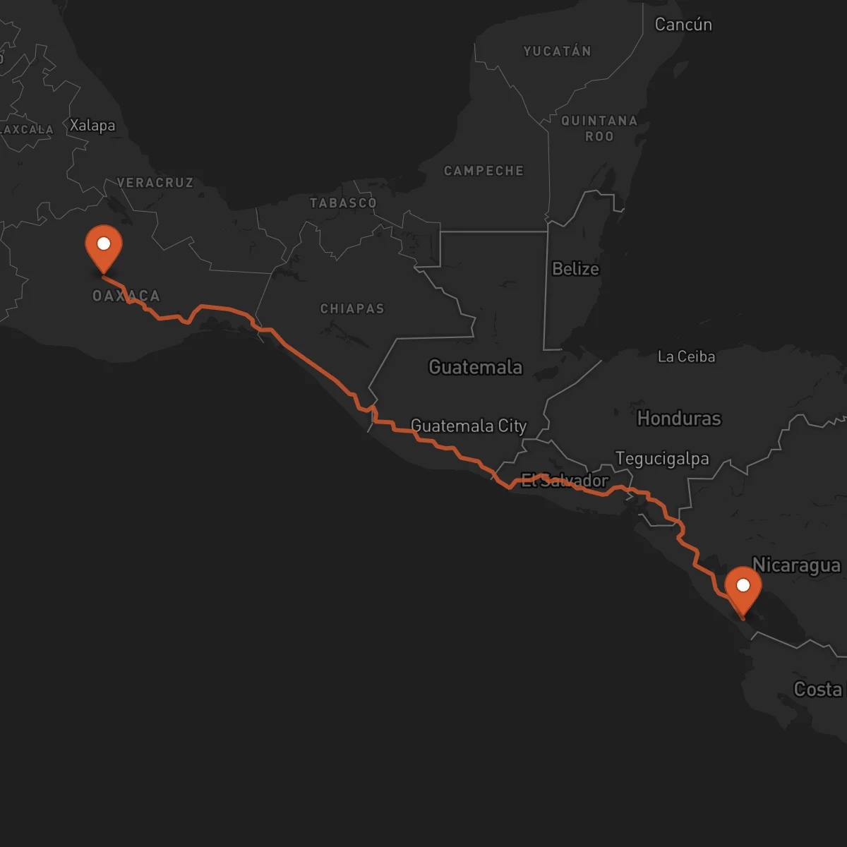 Ruta Oaxaca de Juárez - Rivas