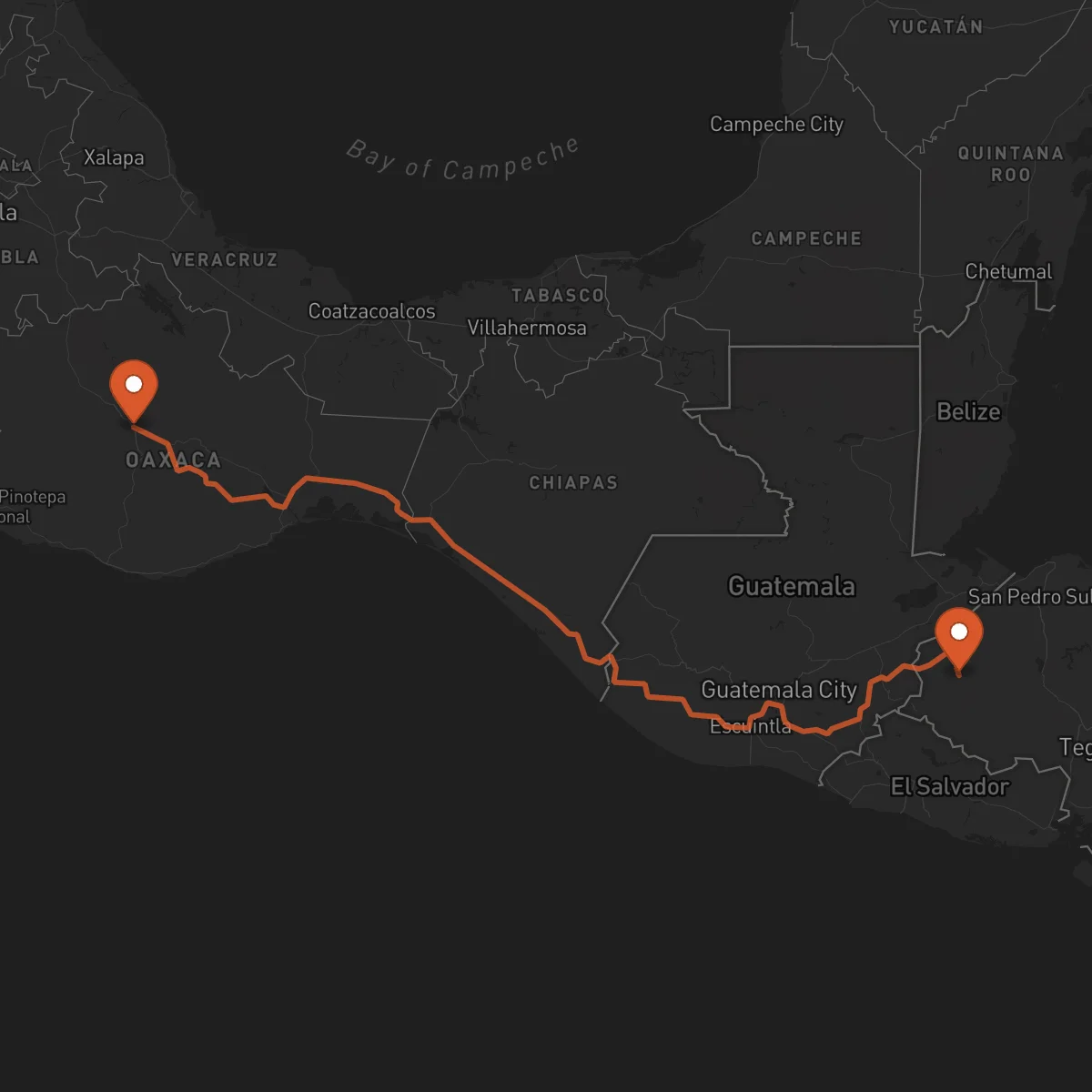 Ruta Santa Rosa de Copán - Oaxaca de Juárez