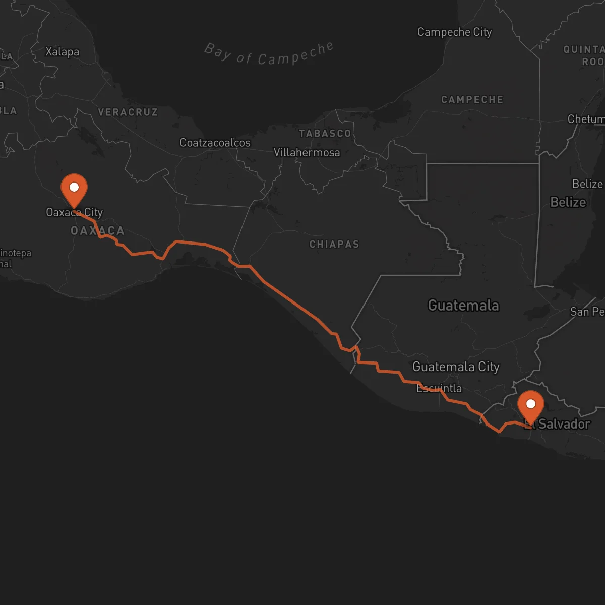 Ruta Santa Tecla - Oaxaca de Juárez