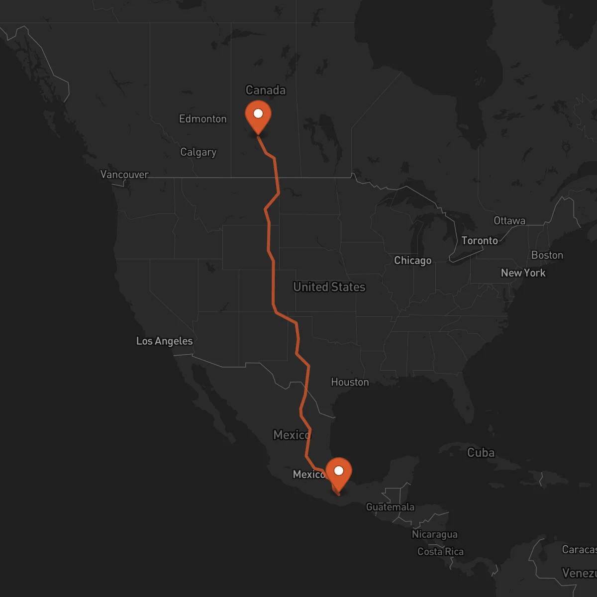 Ruta Saskatoon - Oaxaca de Juárez