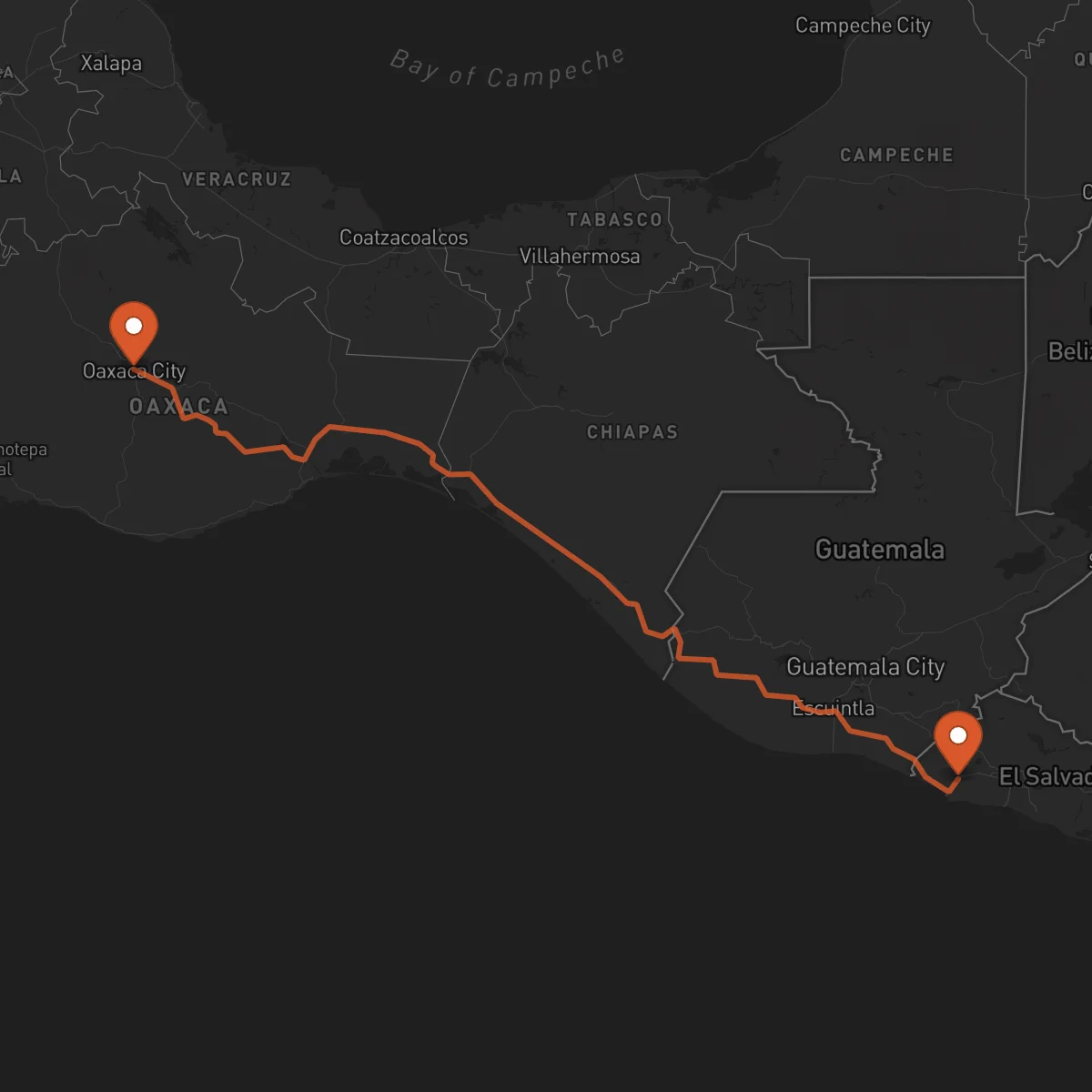 Ruta Sonsonate - Oaxaca de Juárez