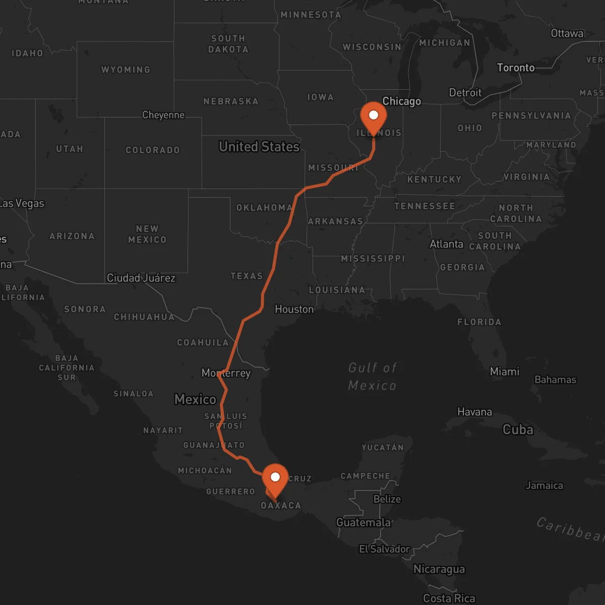 Ruta Oaxaca de Juárez - Springfield