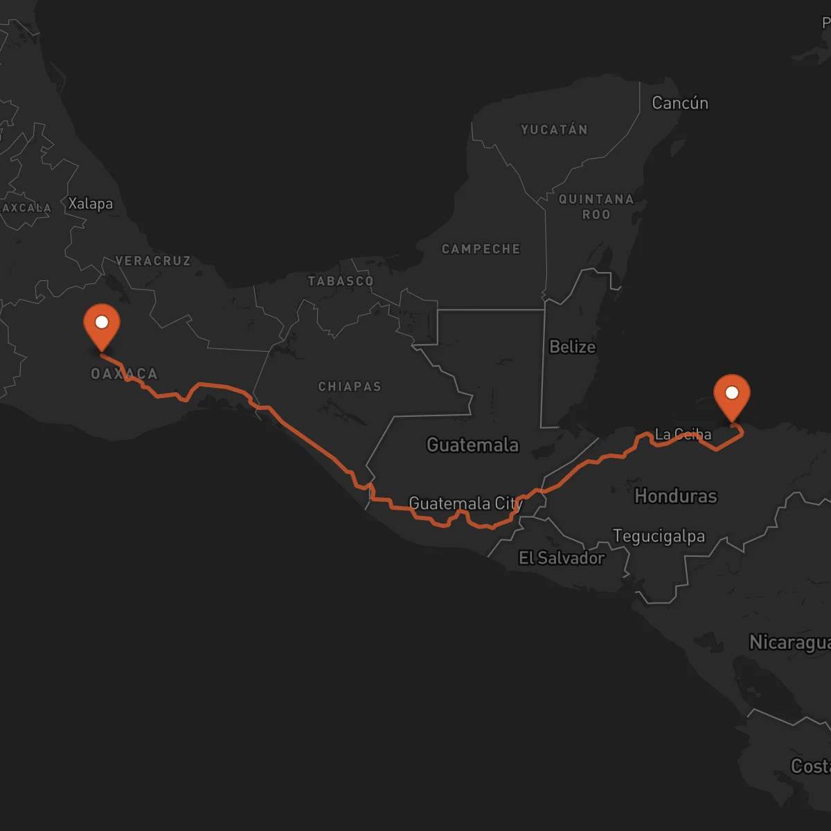 Ruta Oaxaca de Juárez - Trujillo