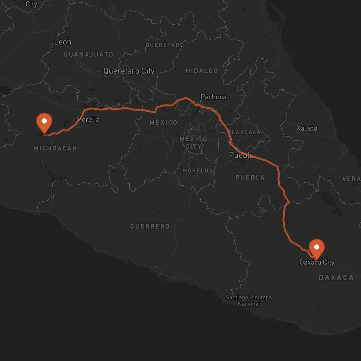 Ruta Uruapan - Oaxaca de Juárez