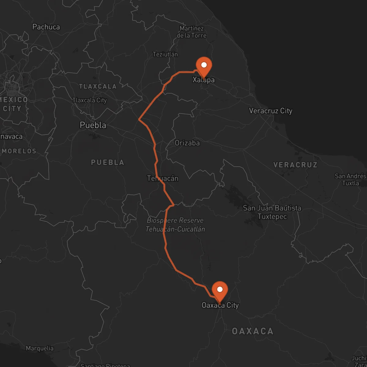 Ruta Oaxaca de Juárez - Xalapa