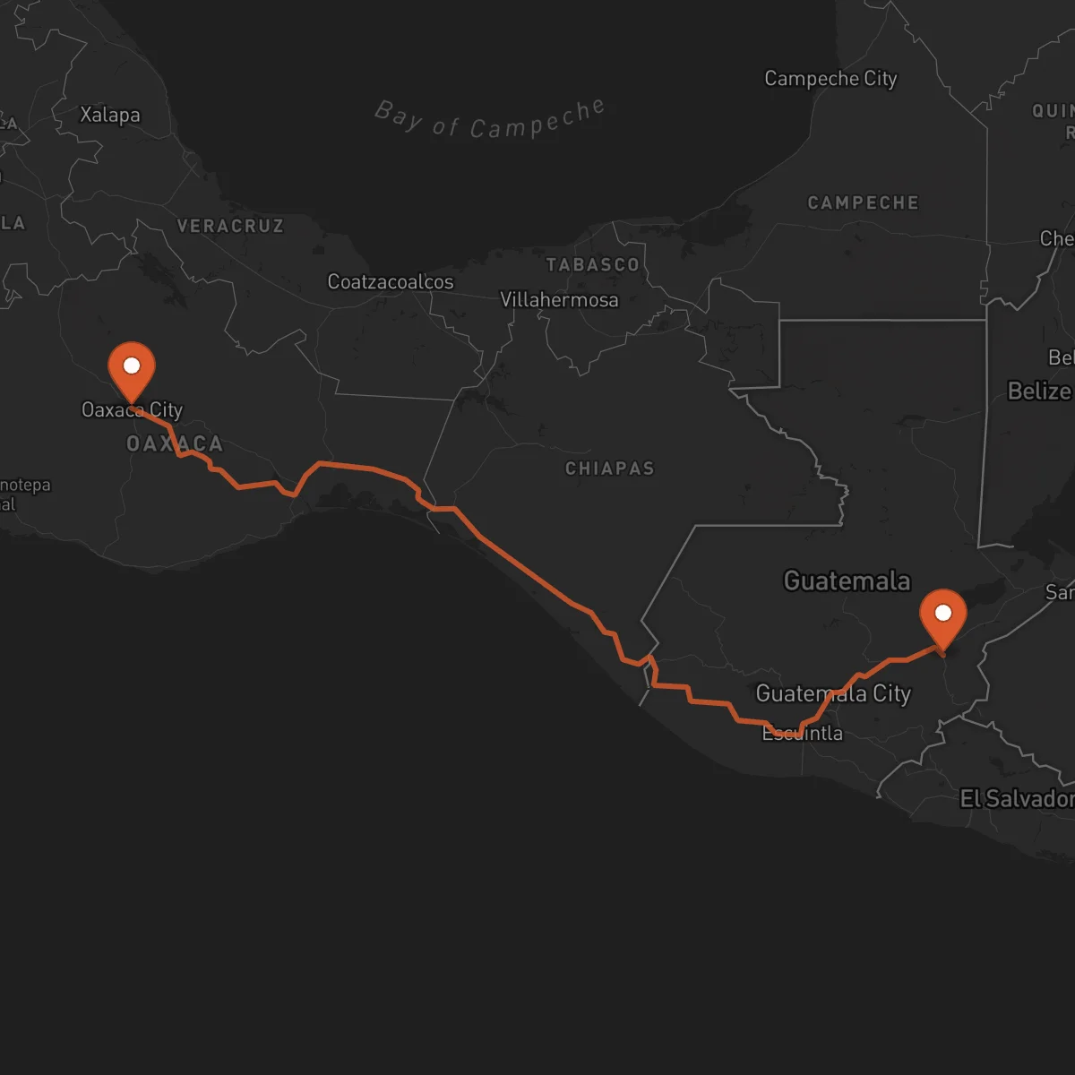 Ruta Zacapa - Oaxaca de Juárez