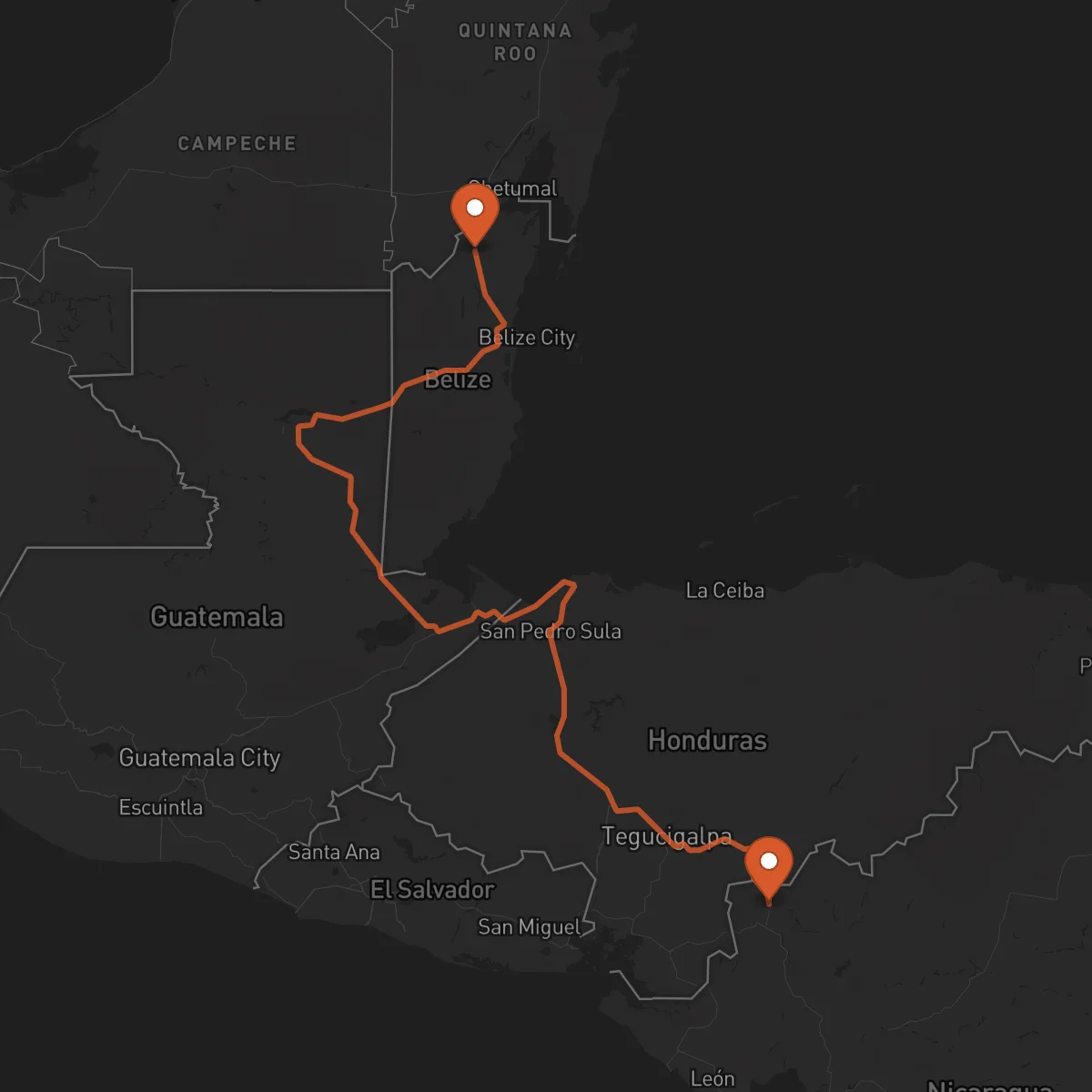 Ruta Orange Walk Town - Ocotal