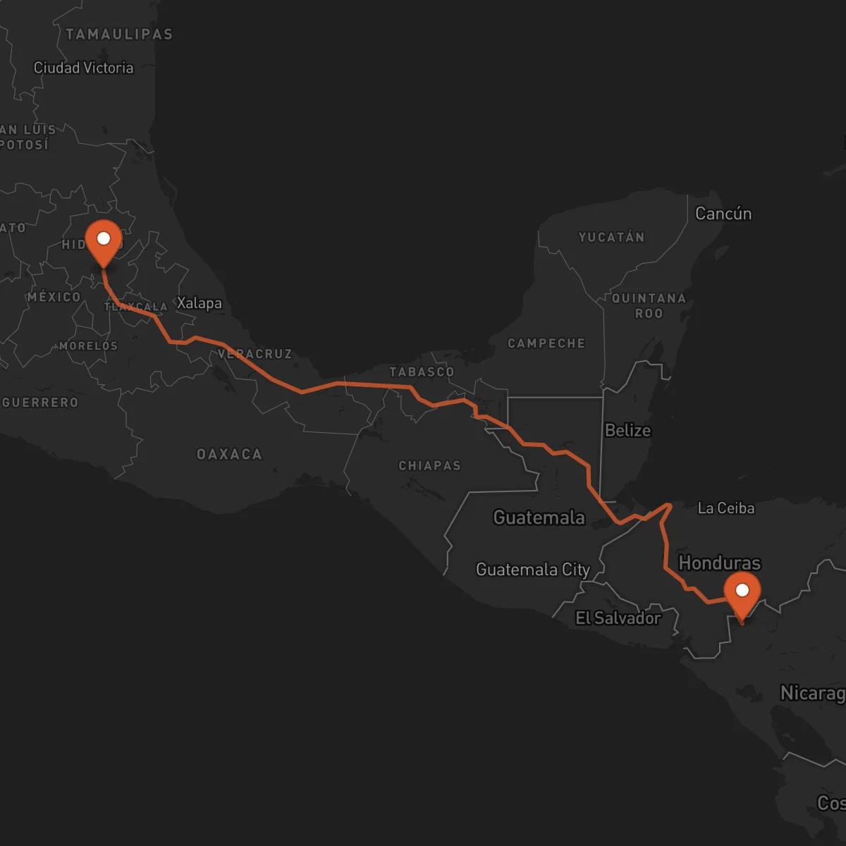 Ruta Pachuca de Soto - Ocotal