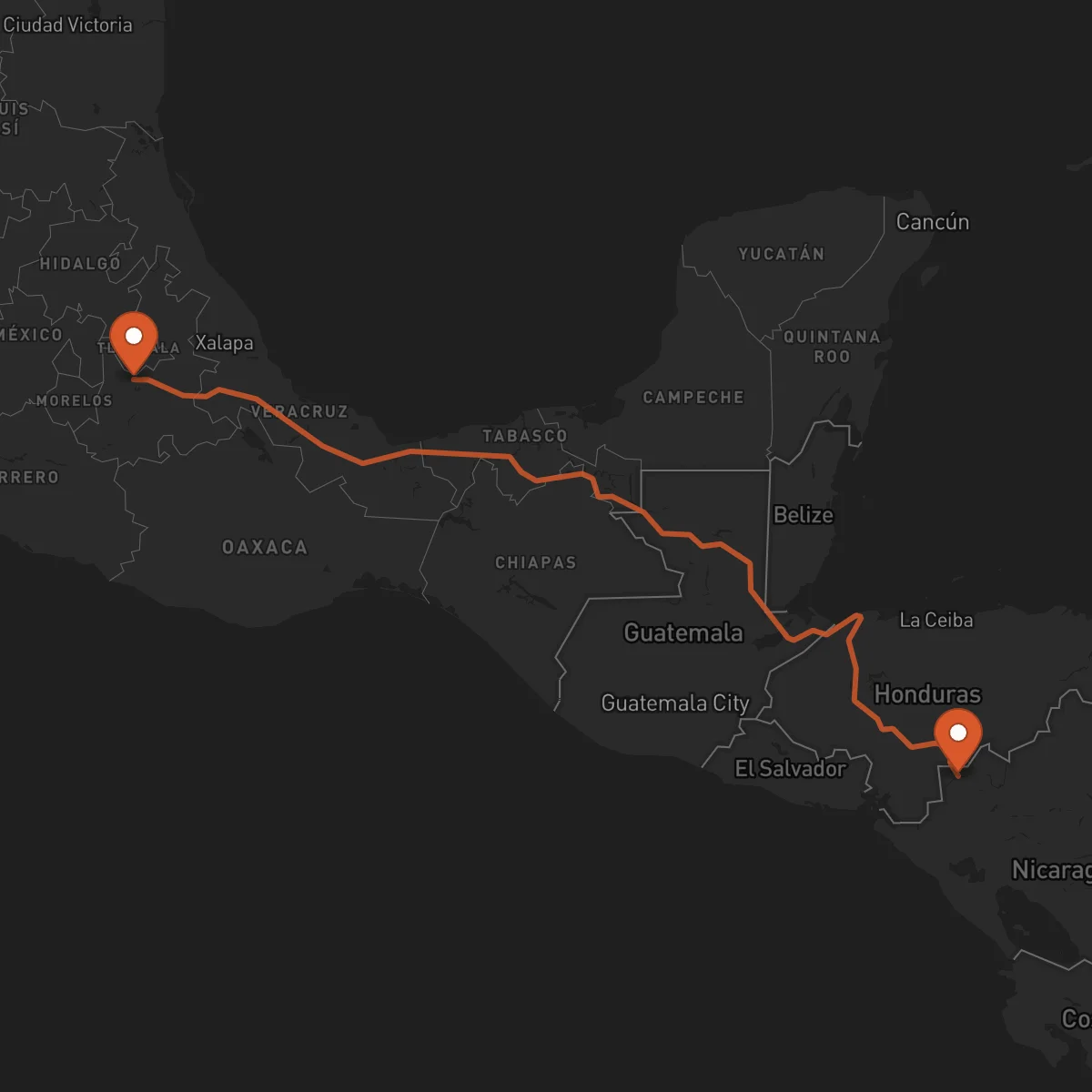 Ruta Ocotal - Puebla de Zaragoza