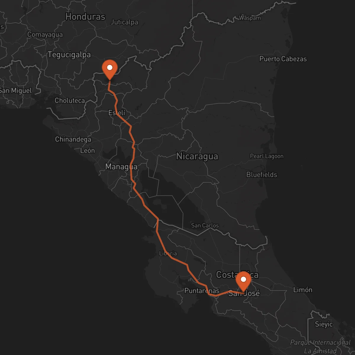 Ruta Ocotal - San José