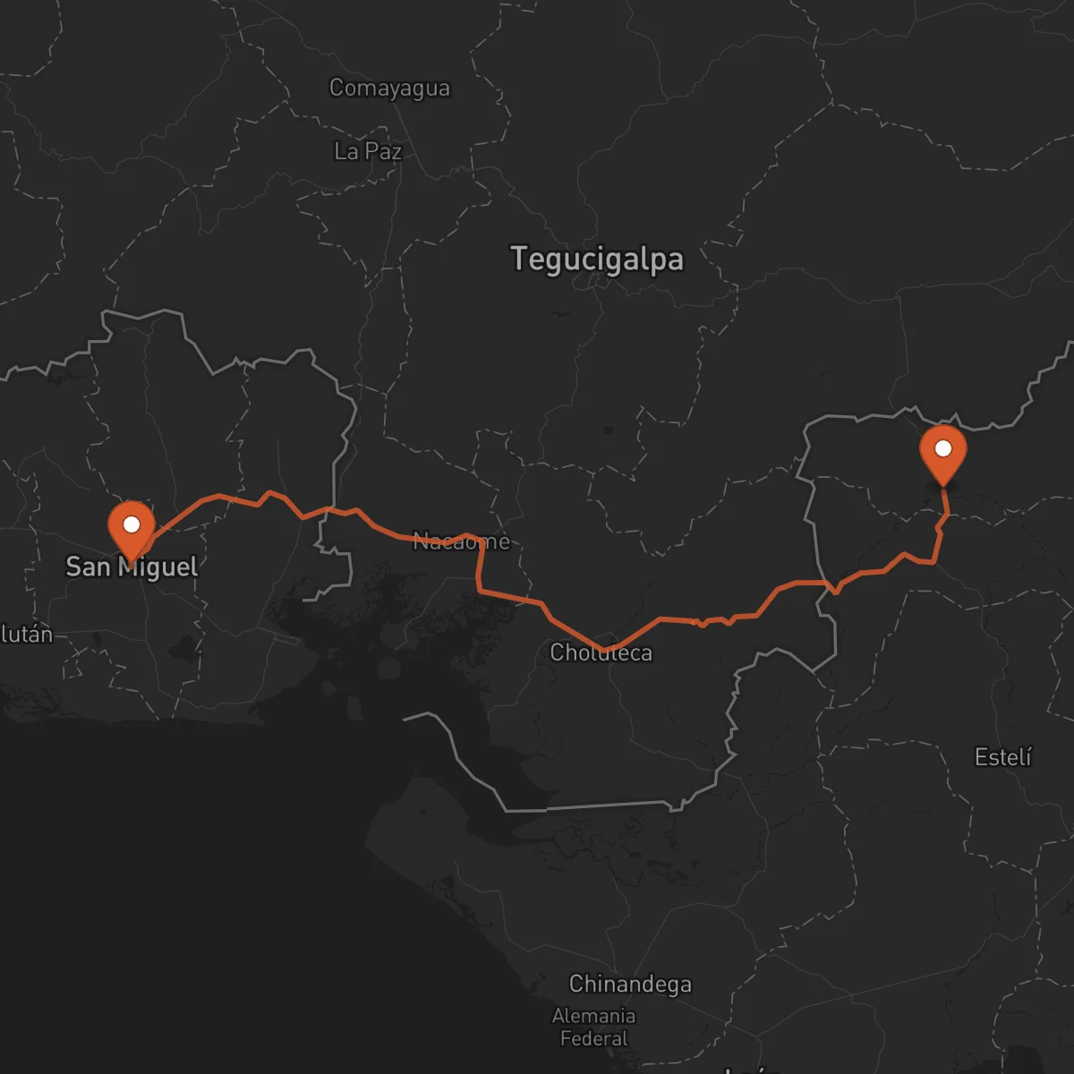 Ruta San Miguel - Ocotal