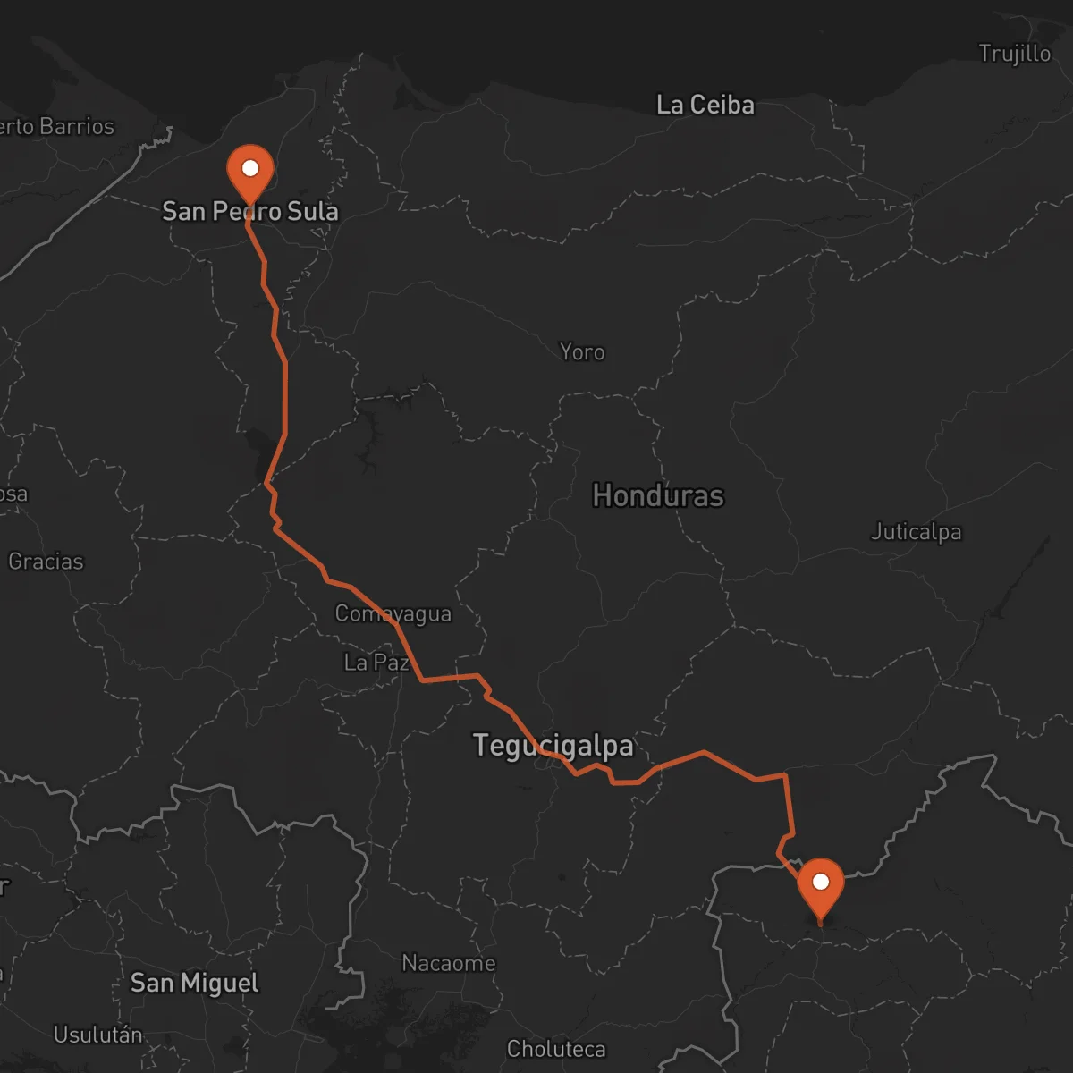 Ruta San Pedro Sula - Ocotal