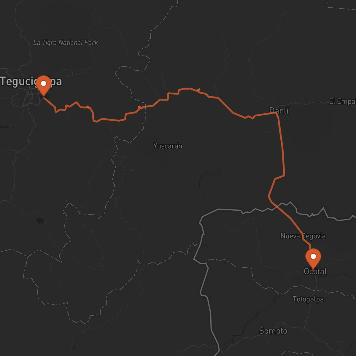 Ruta Ocotal - Tegucigalpa