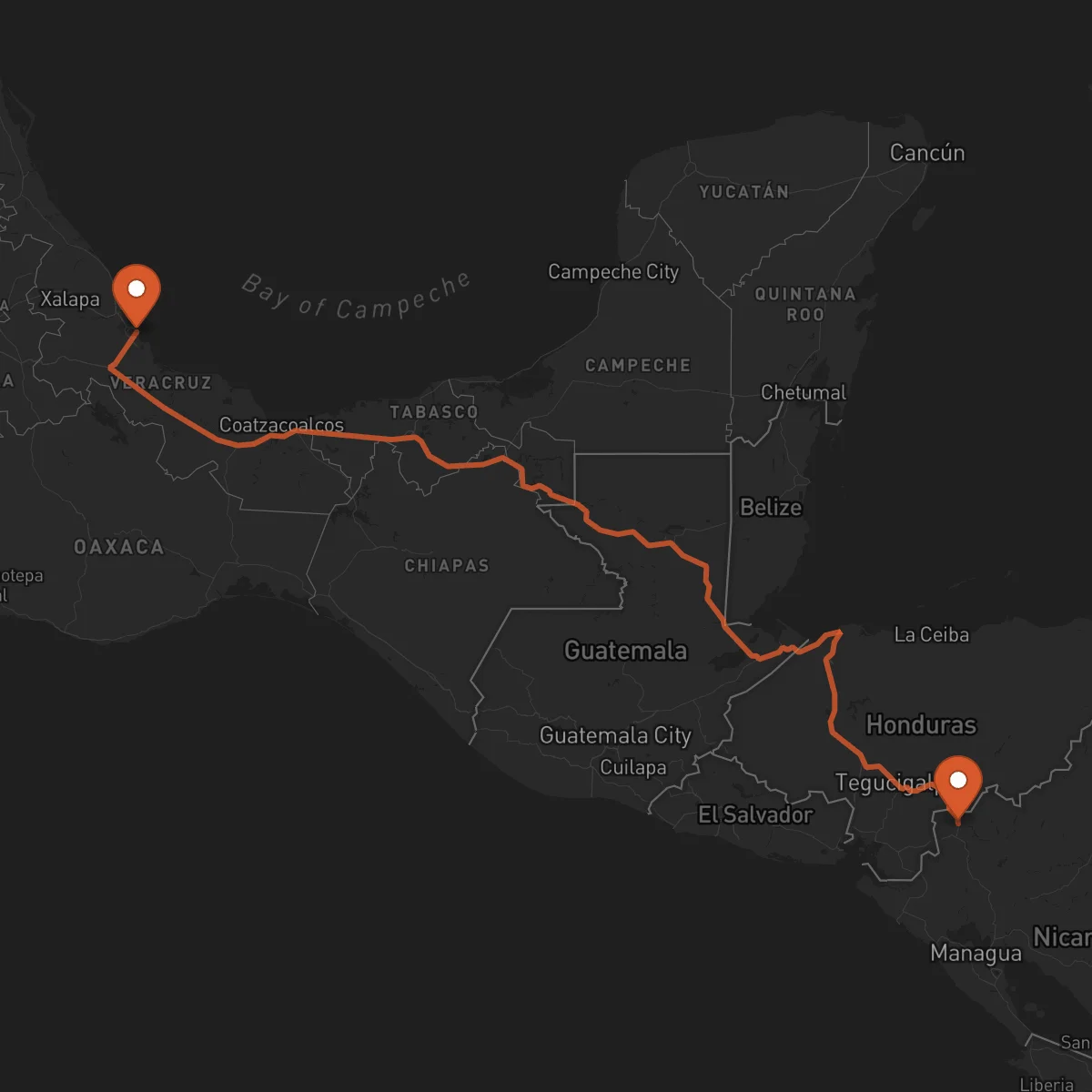 Ruta Ocotal - Veracruz