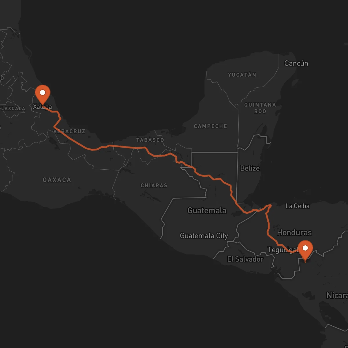 Ruta Ocotal - Xalapa