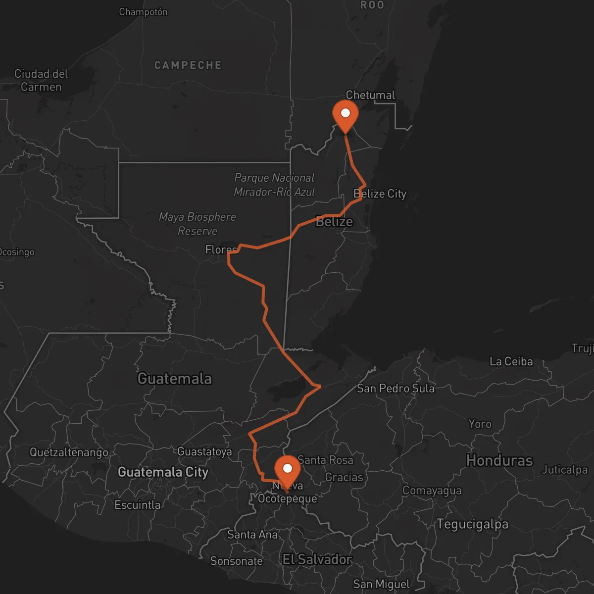 Ruta Ocotepeque - Orange Walk Town