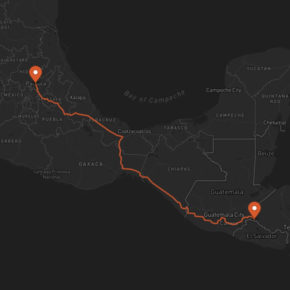 Ruta Ocotepeque - Pachuca de Soto