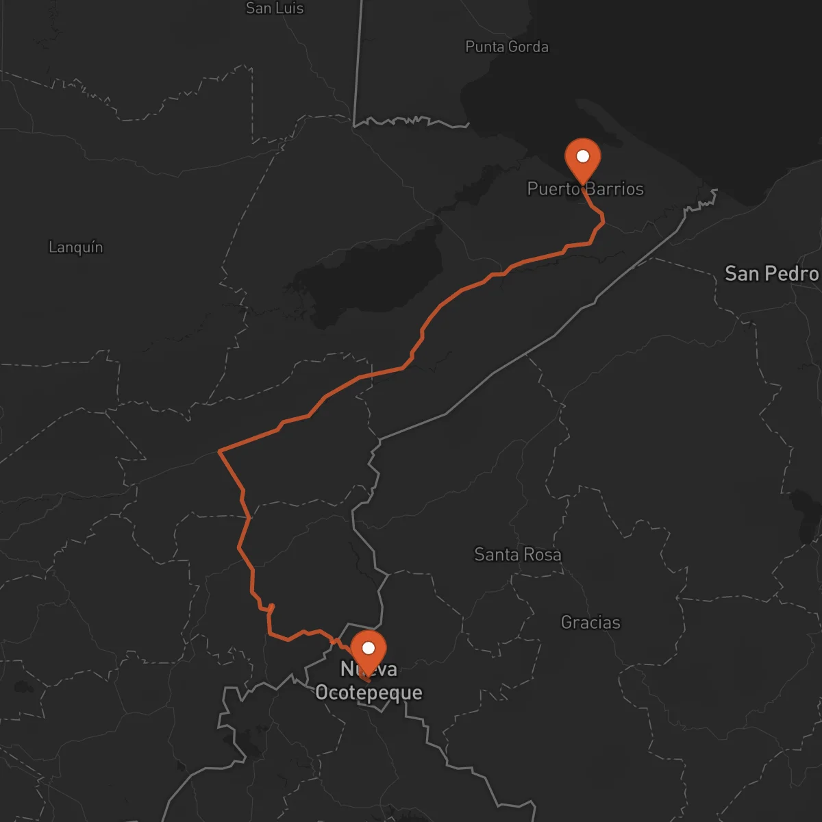 Ruta Ocotepeque - Puerto Barrios