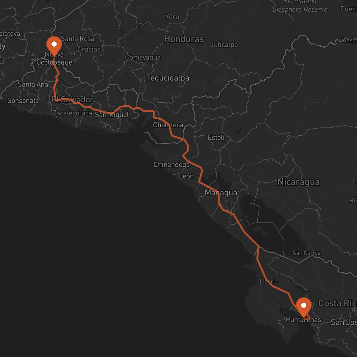 Ruta Ocotepeque - Puntarenas