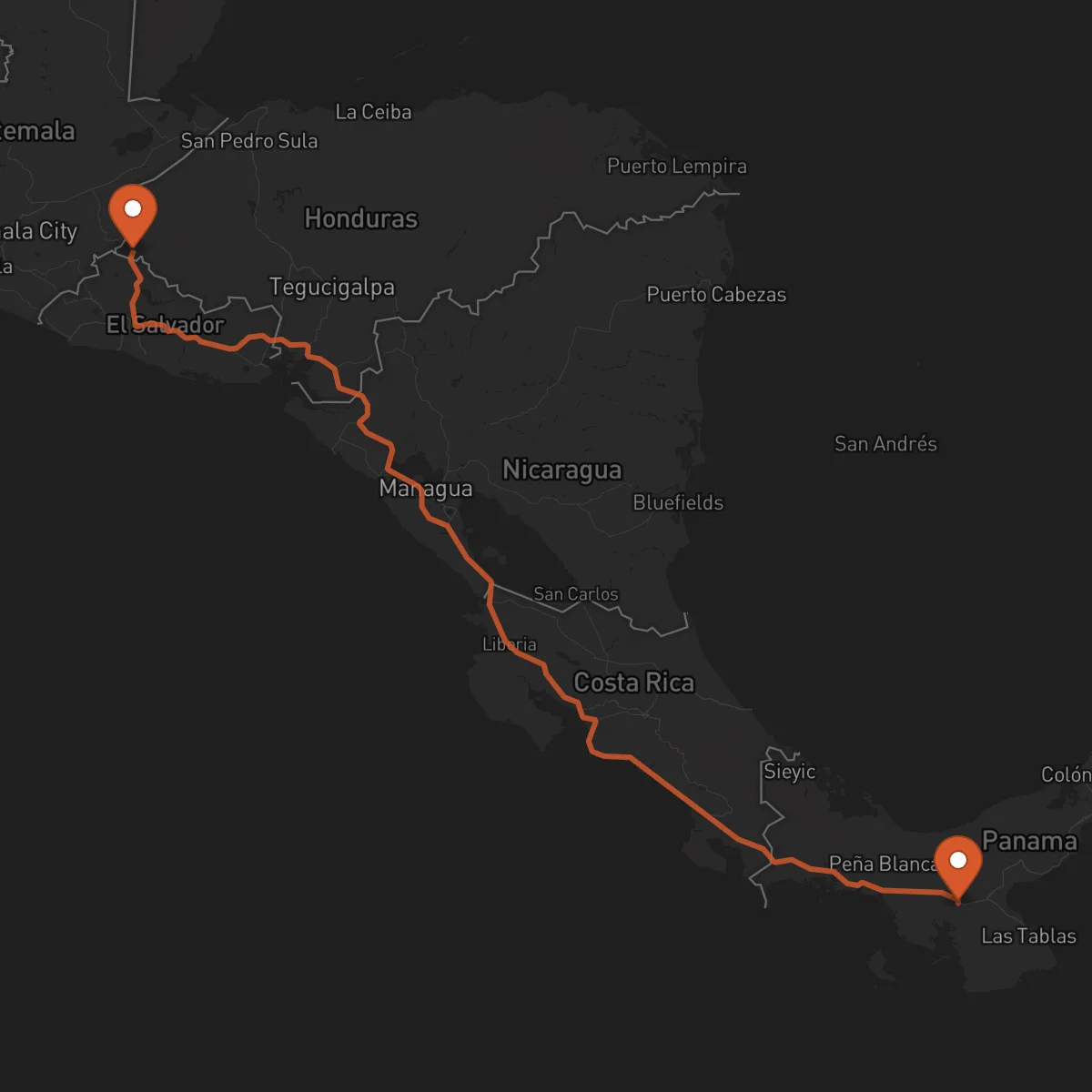 Ruta Santiago de Veraguas - Ocotepeque